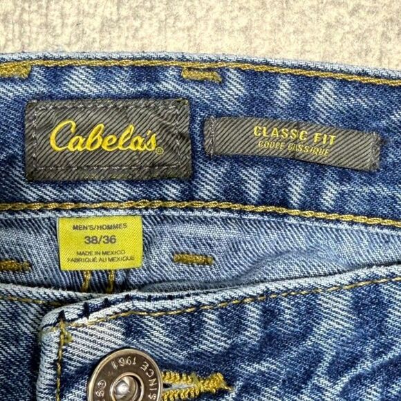 Cabela's 100% Cotton Classic Fit Denim Blue Jeans Mens Size 38‎ W 36 L - Picture 2 of 11